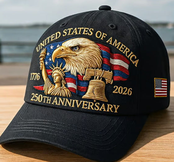 Embroidered American Eagle Head 250 Weeks Old Baseball Cap (Available)
