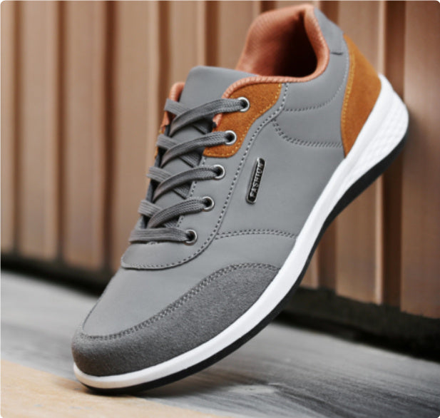 Fashion Light Sports Casual Men Shoes Autumn New Lace-Up Shoes Microfiber Leather Casual Shoes FLats Sneakers (Available)