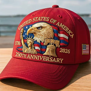 Embroidered American Eagle Head 250 Weeks Old Baseball Cap (Available)
