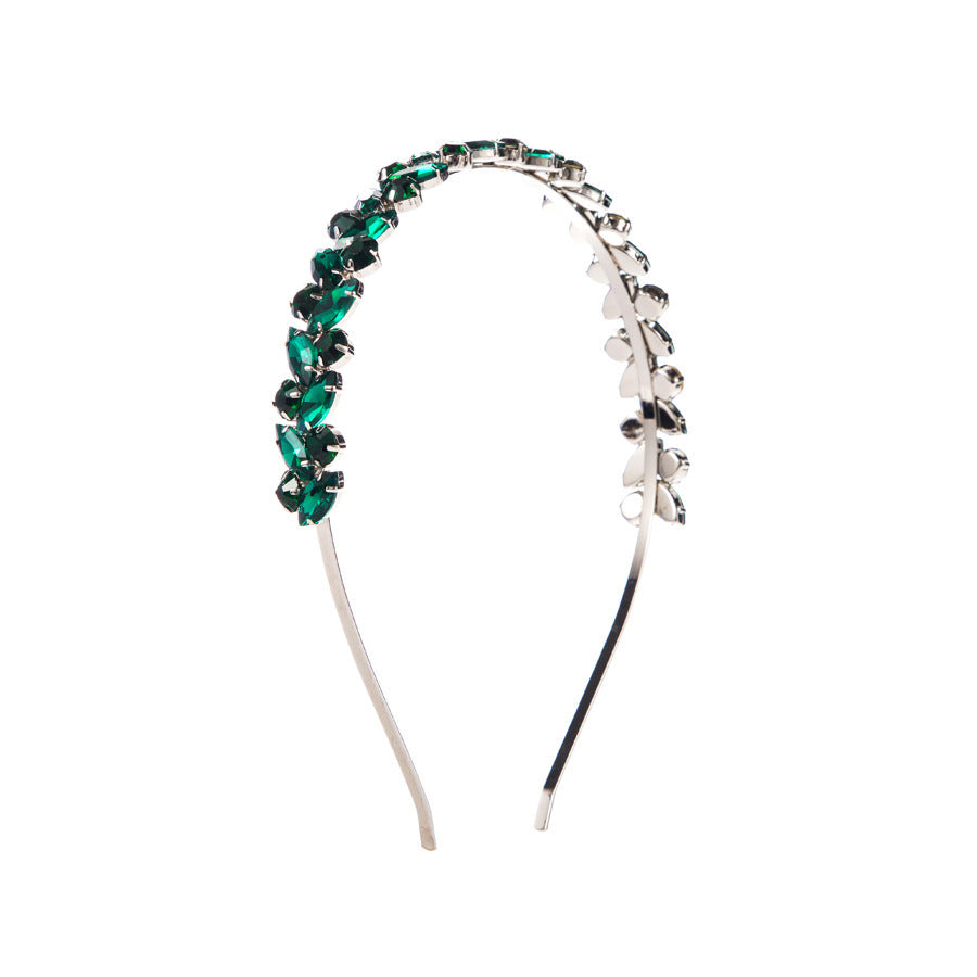 French Retro High-grade Hair Accessories Metal Texture Headband Rhinestone