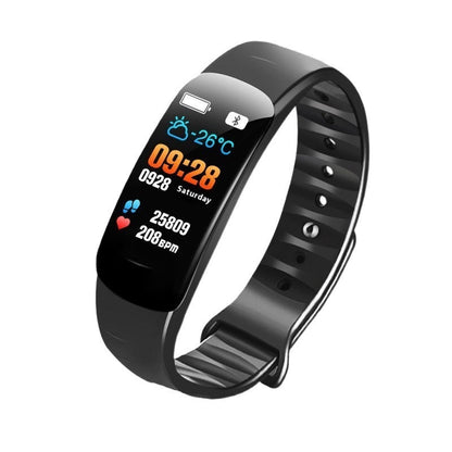 C1 Blood Pressure Heart Rate Waterproof Color Screen Bluetooth Pedometer Sports Watch (Available)