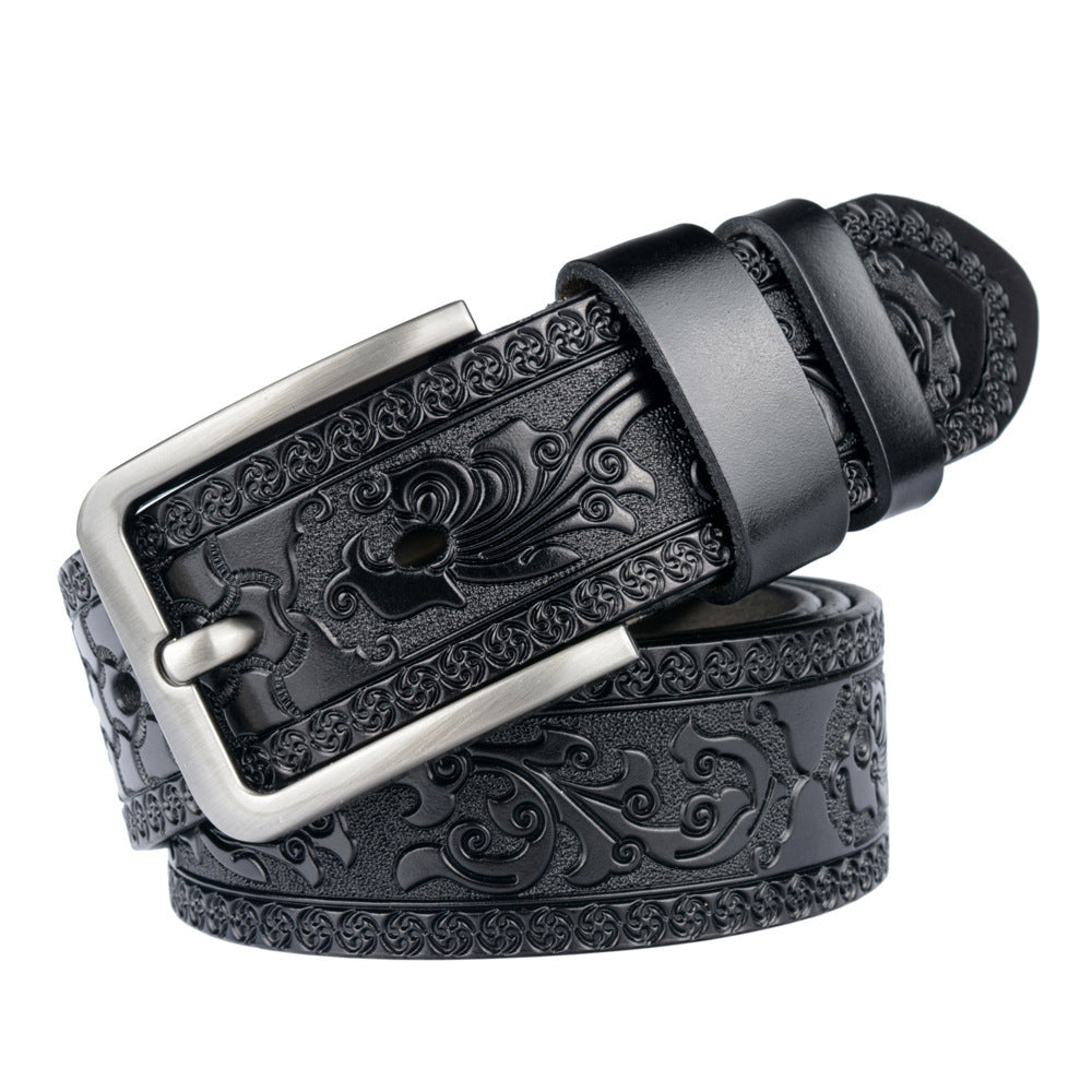 Carved Craft Men's Belt Fashion Cattlehide Leather Pant Belt   (Available)