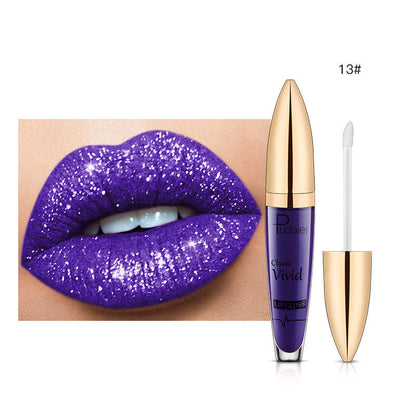 Pudaier Sip Glitter Flip Matte Shimmer Lip Gloss No Stain On Cup Diamond Lipstick (Available)