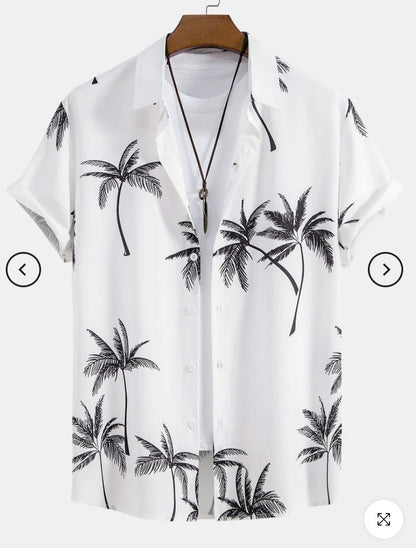 Fashion Men's Art Printed Short Sleeve Shirt   (Available)