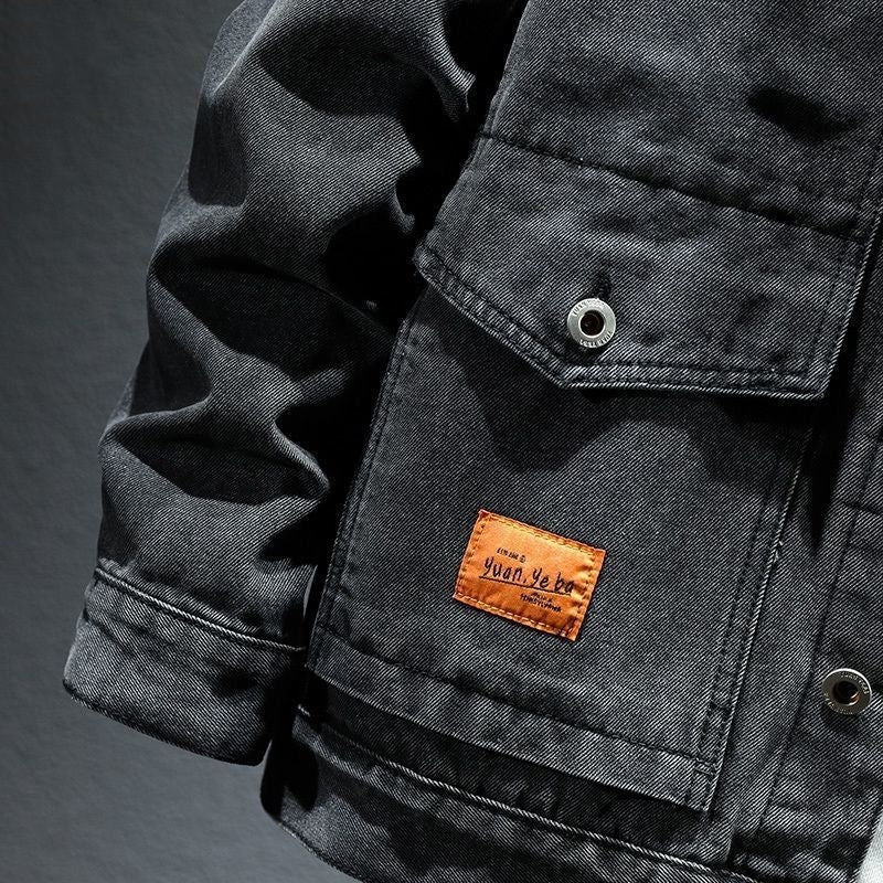 High-grade Black And Gray Denim Coat Men's Autumn New (Available)