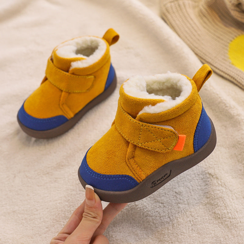 Winter Plus Velvet Toddler Boys Soft-soled Non-slip Cotton Shoes  (Available)