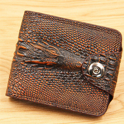 Men's Short Coin Personality Hipster Korean Style Magnetic Snap Wallet