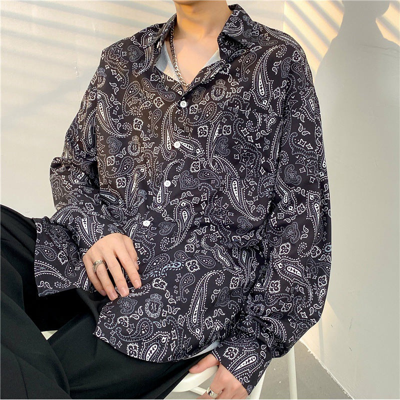 Mens Temperament Fashion Casual Printed Shirt  (Available)