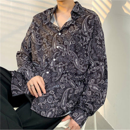 Mens Temperament Fashion Casual Printed Shirt  (Available)