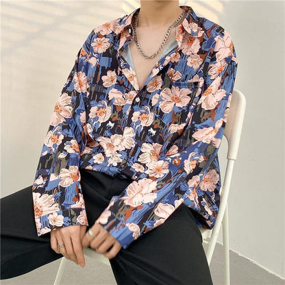 Mens Temperament Fashion Casual Printed Shirt  (Available)