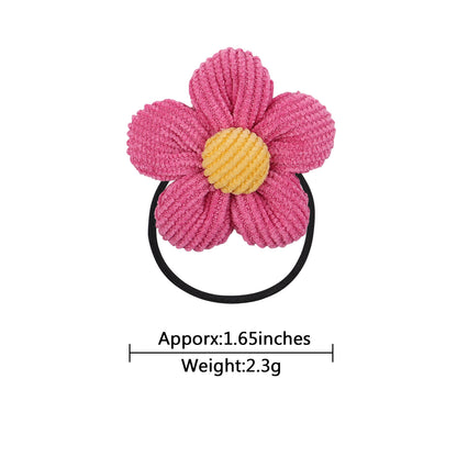 Cute Children Color Flower Rope Student Hair Band Hair Rope Hair Accessories