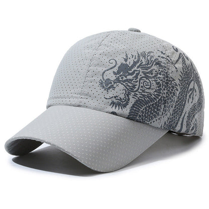 Hat Men's Chinese Style Printed Dragon Baseball Cap Polyester  (Available)