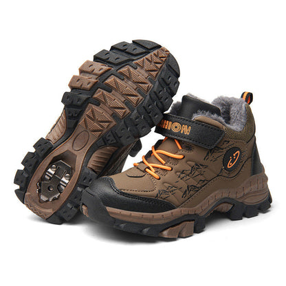 Children's Cotton Shoes Boys Two Cotton Large Cotton Hiking Shoes  (Available)