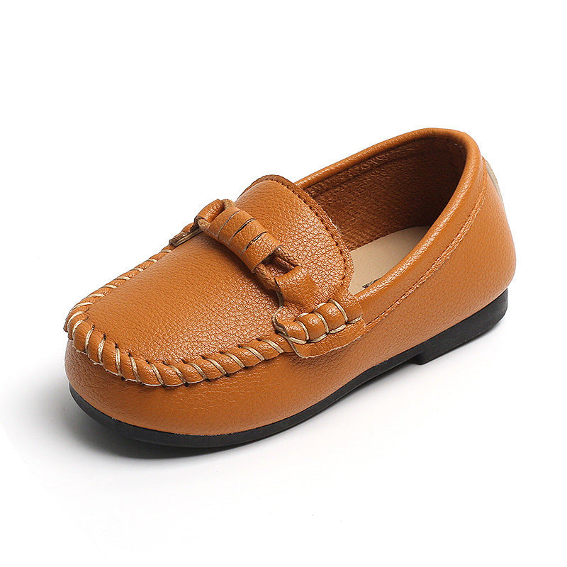 Korean Style Casual Children Gommino Soft Bottom Slip On Baby Shoes Boys' Leather Shoes Slip-on (Available)
