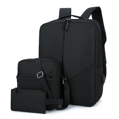 Men's Leisure Travel Large Capacity Three-piece Multifunctional USB Backpack (Available)