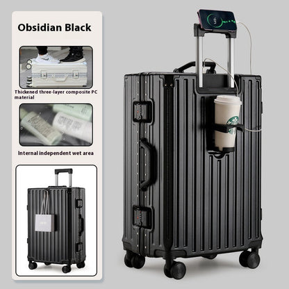 Large Capacity Travel Aluminum Frame Password Luggage  (Available)