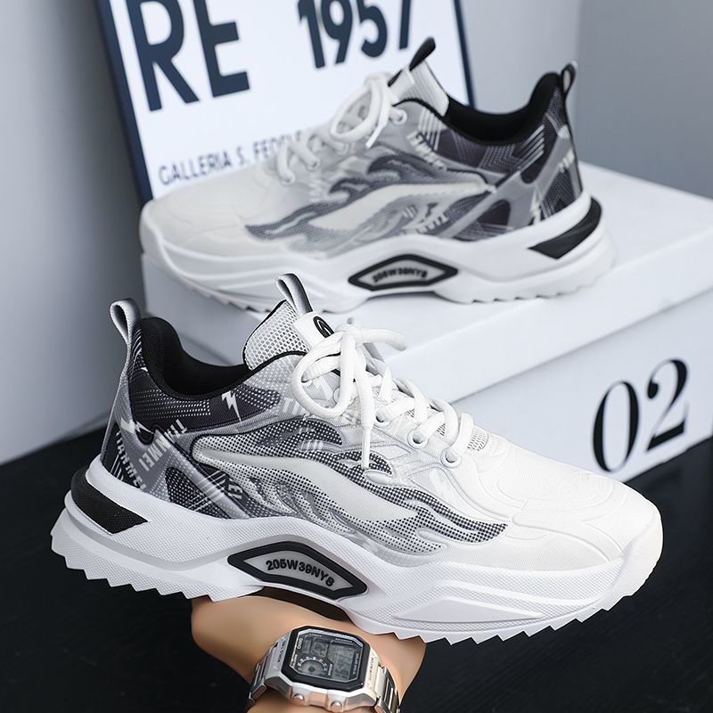 Spring Student Sports Casual Mesh Clunky Versatile Trendy Shoes Breathable Shoes Men   (Available)