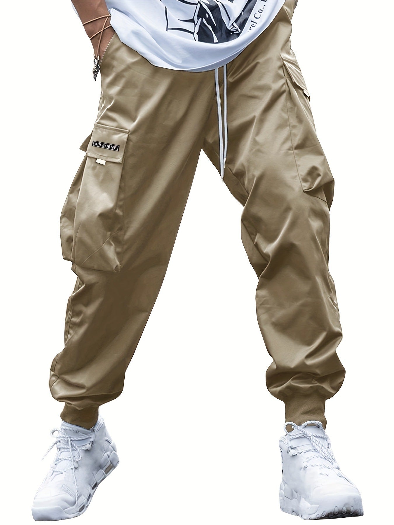 Multi-pocket Cargo Pants Men's Casual Hip-Hop Drawstring Trousers Outdoor Streetwear Sports Pant (Available)