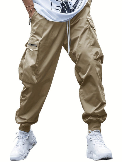Multi-pocket Cargo Pants Men's Casual Hip-Hop Drawstring Trousers Outdoor Streetwear Sports Pant (Available)