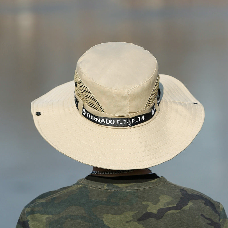 Mountaineering Fishing Sunscreen Travel Breathable Large Eave Visor Hat For Men (Available)