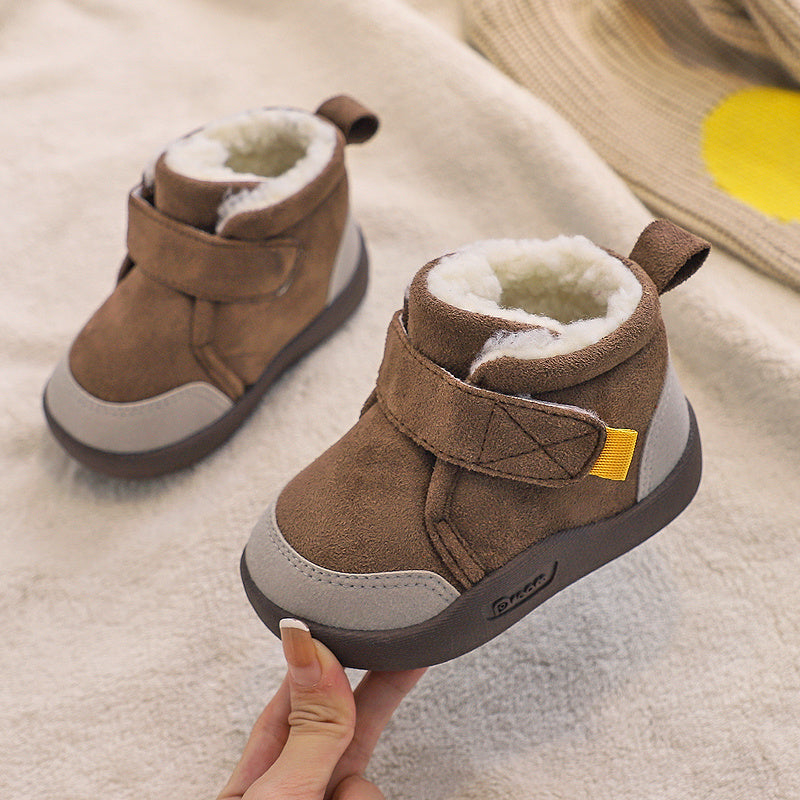 Winter Plus Velvet Toddler Boys Soft-soled Non-slip Cotton Shoes  (Available)