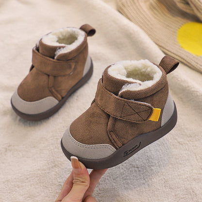 Winter Plus Velvet Toddler Boys Soft-soled Non-slip Cotton Shoes  (Available)