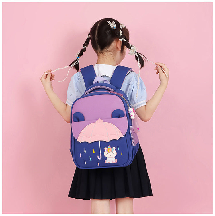 Pupils Intermediate And Advanced Kindergarten Classes Contrast Color Cartoon Backpack (Available)