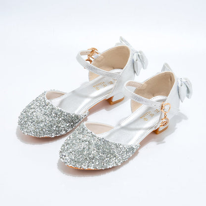 Little Girl Crystal Shoes Dress Shoes Children High Heels (Available)