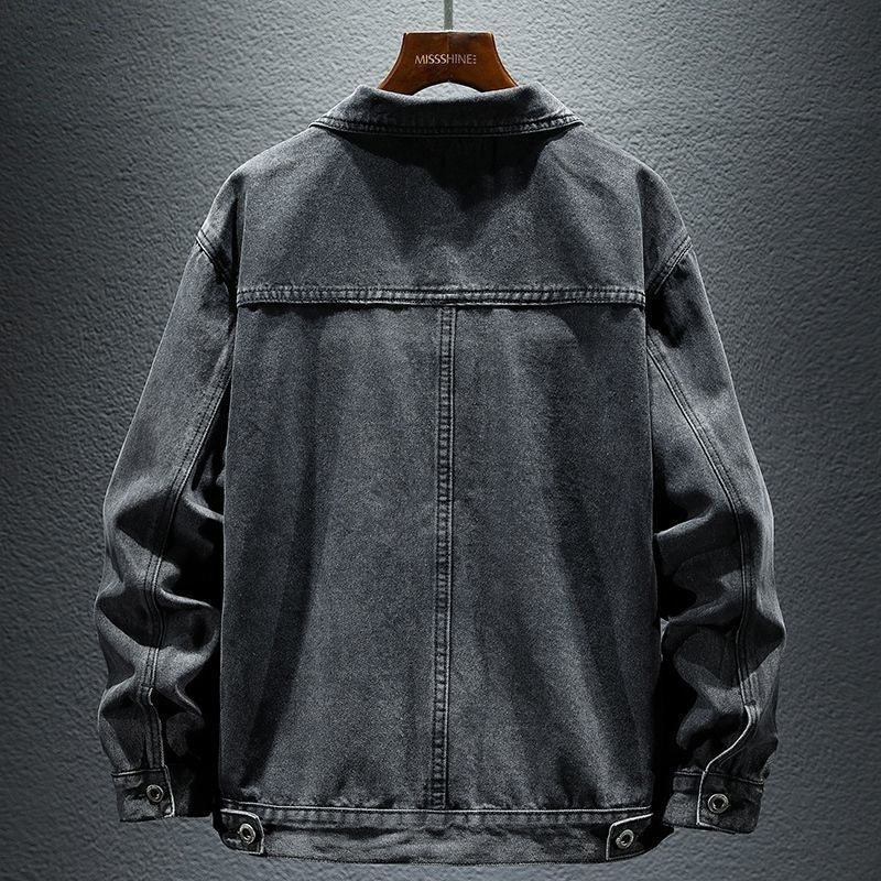 High-grade Black And Gray Denim Coat Men's Autumn New (Available)