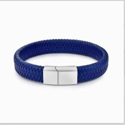 Men's Leather Magnetic Buckle Bracelet (Available)