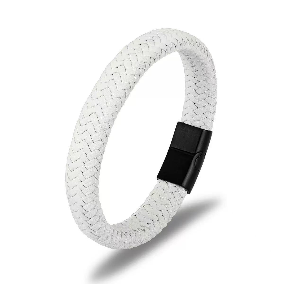 Men's Leather Magnetic Buckle Bracelet (Available)