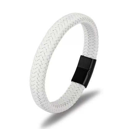 Men's Leather Magnetic Buckle Bracelet (Available)