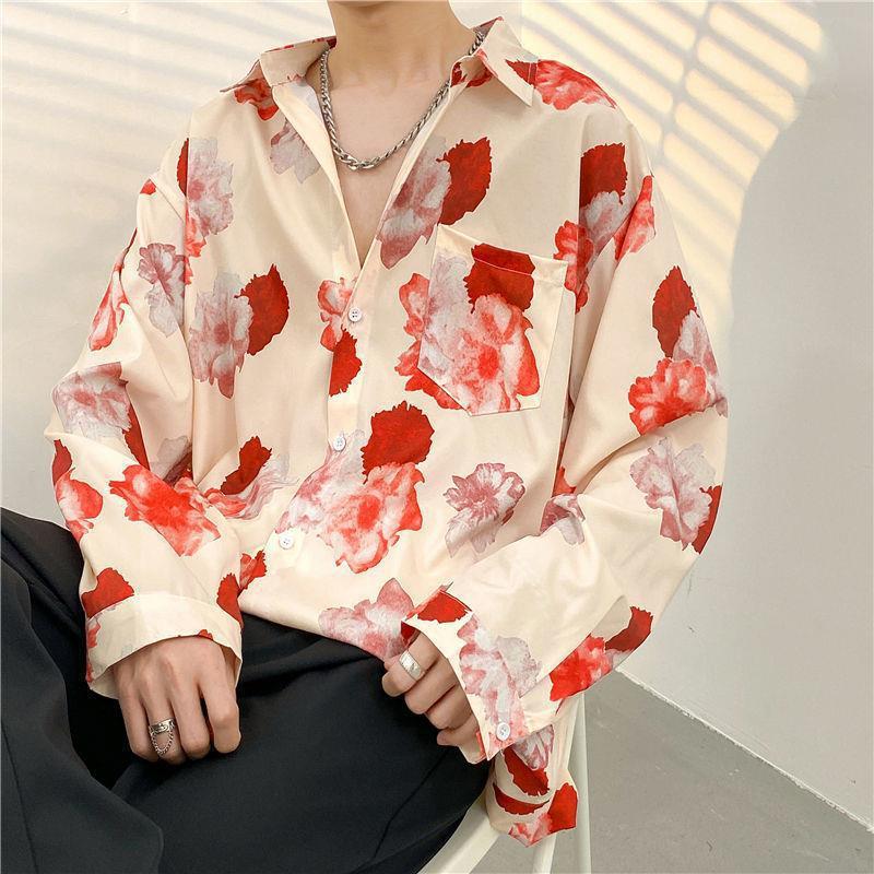 Mens Temperament Fashion Casual Printed Shirt  (Available)
