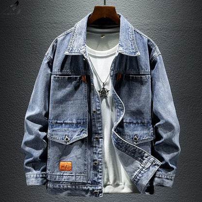 High-grade Black And Gray Denim Coat Men's Autumn New (Available)