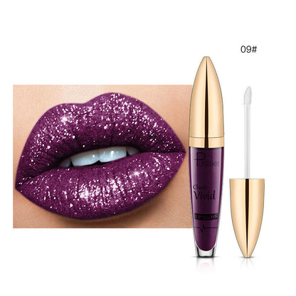 Pudaier Sip Glitter Flip Matte Shimmer Lip Gloss No Stain On Cup Diamond Lipstick (Available)