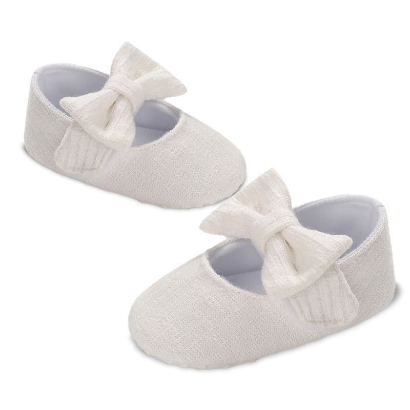 Wool Baby Knitted Bow Baby Shoes (Available)