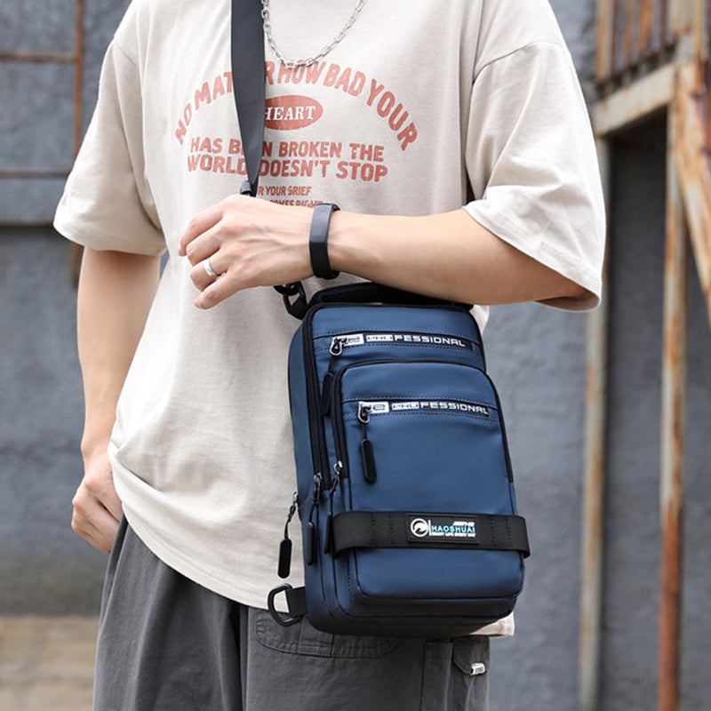 Multifunction Bags For Men Nylon Backpack Crossbody Shoulder Bag With USB Charging Port Chest Bags Pack   (Available)