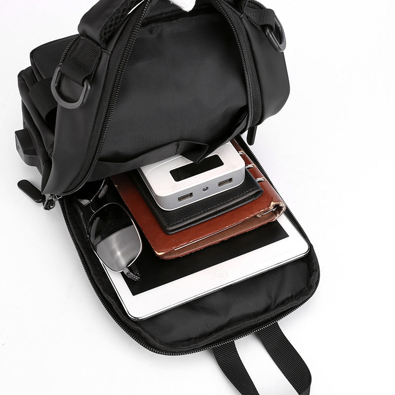 Multifunction Bags For Men Nylon Backpack Crossbody Shoulder Bag With USB Charging Port Chest Bags Pack   (Available)