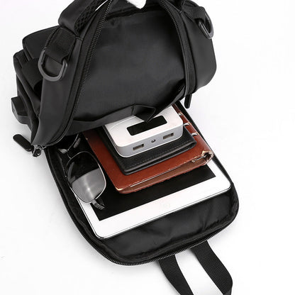 Multifunction Bags For Men Nylon Backpack Crossbody Shoulder Bag With USB Charging Port Chest Bags Pack (Available)