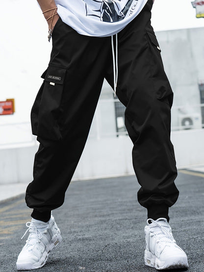 Multi-pocket Cargo Pants Men's Casual Hip-Hop Drawstring Trousers Outdoor Streetwear Sports Pant (Available)