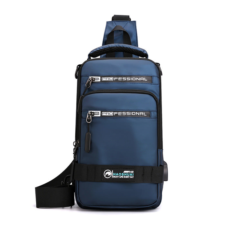 Multifunction Bags For Men Nylon Backpack Crossbody Shoulder Bag With USB Charging Port Chest Bags Pack   (Available)