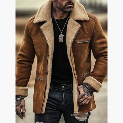 Men's Coat Top Lambswool Lapel Zip Jacket  (Available)