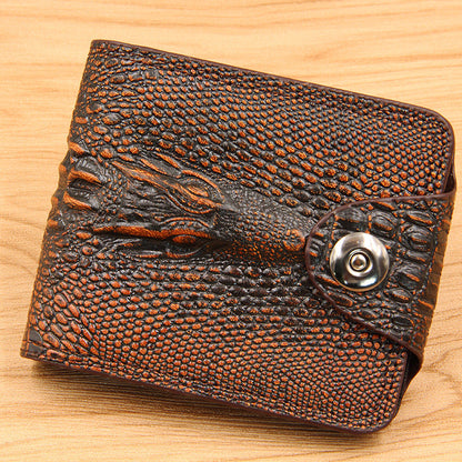 Men's Short Coin Personality Hipster Korean Style Magnetic Snap Wallet