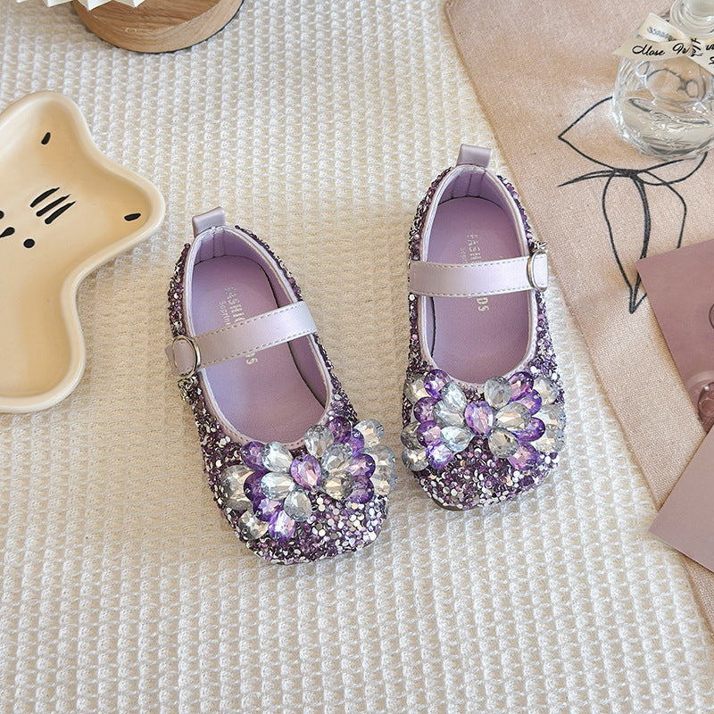 Girls' Glass Light Diamond Shoes Performance