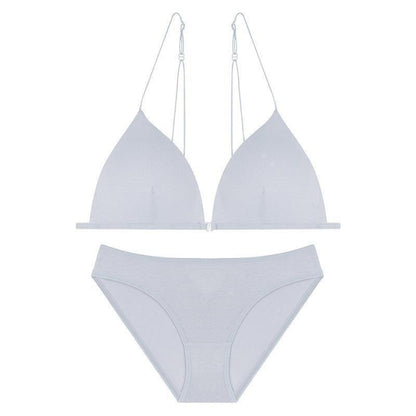 French Sexy Underwear Women's Front Buckle Triangle Cup Wireless Bra Thin