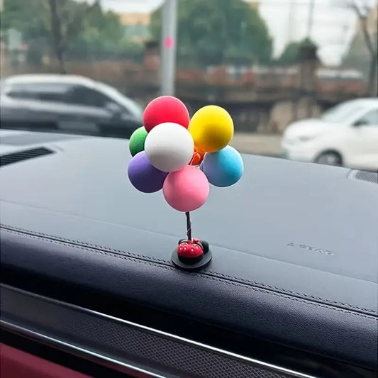 1pc of colorful clay balloon car dashboard decoration - with a cute cartoon design, perfectly suitable as an interior accessory for new cars. (Available)