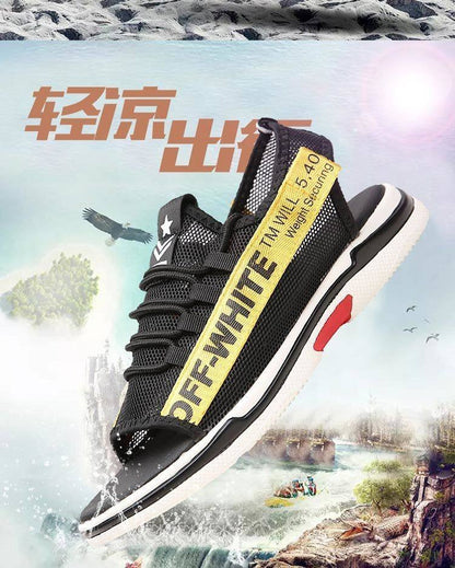 Men Sandals Breathable Shoes Hollow Out Flat Shoes Pull On Sport Outdoor Beach Sandals Shoes Men Roman Shoes Korean Youth Sandals for Men   (Available)